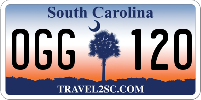 SC license plate OGG120