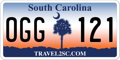 SC license plate OGG121