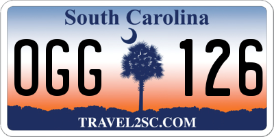 SC license plate OGG126