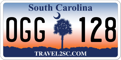 SC license plate OGG128