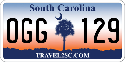 SC license plate OGG129