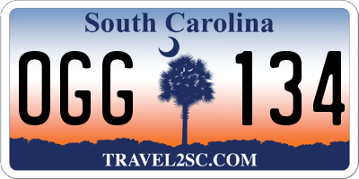 SC license plate OGG134