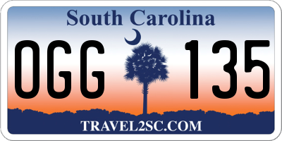 SC license plate OGG135