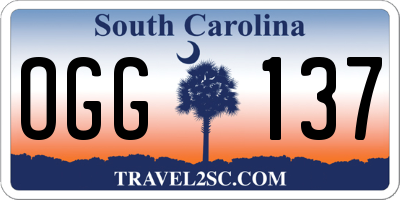 SC license plate OGG137