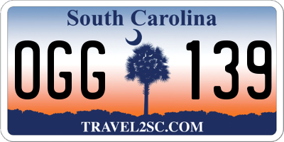 SC license plate OGG139