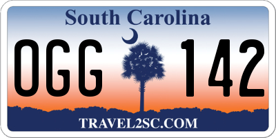 SC license plate OGG142