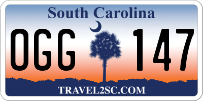 SC license plate OGG147