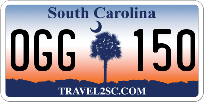 SC license plate OGG150