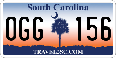 SC license plate OGG156