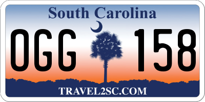 SC license plate OGG158