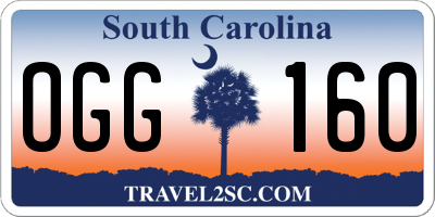 SC license plate OGG160