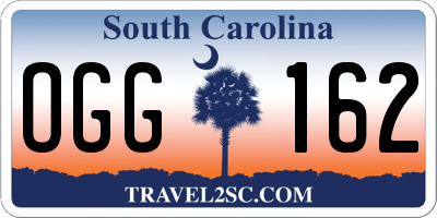 SC license plate OGG162