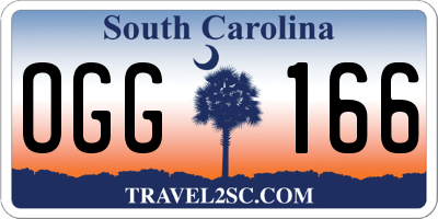 SC license plate OGG166