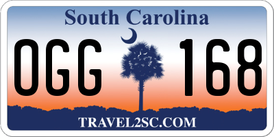 SC license plate OGG168