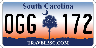 SC license plate OGG172