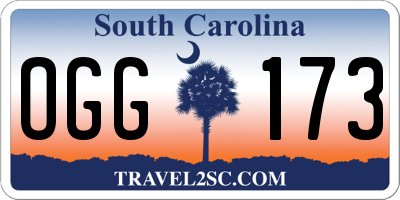 SC license plate OGG173