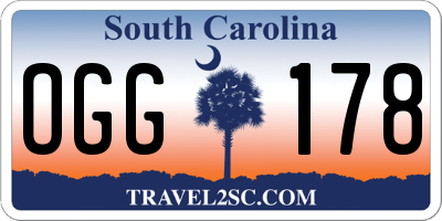SC license plate OGG178