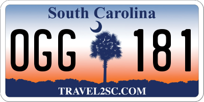 SC license plate OGG181