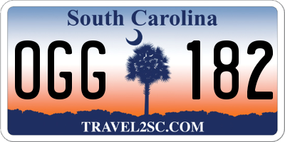 SC license plate OGG182