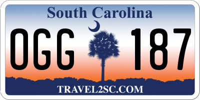 SC license plate OGG187