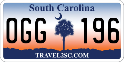 SC license plate OGG196