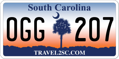 SC license plate OGG207