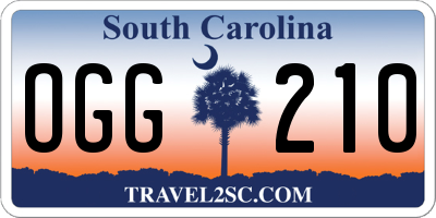 SC license plate OGG210