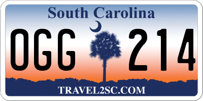 SC license plate OGG214