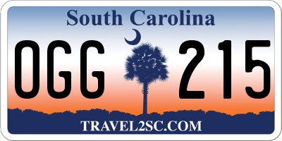 SC license plate OGG215