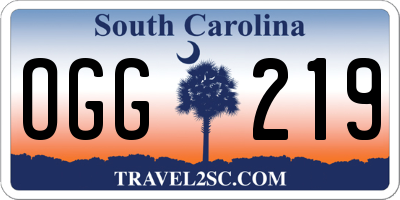 SC license plate OGG219