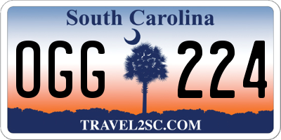 SC license plate OGG224