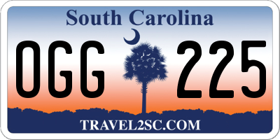 SC license plate OGG225