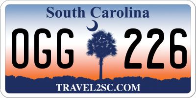 SC license plate OGG226