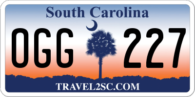 SC license plate OGG227