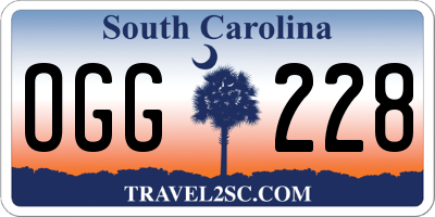 SC license plate OGG228