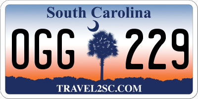 SC license plate OGG229