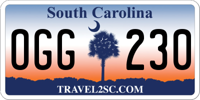SC license plate OGG230