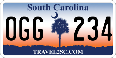 SC license plate OGG234