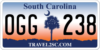 SC license plate OGG238