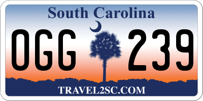 SC license plate OGG239