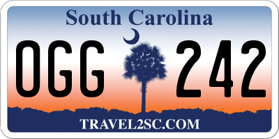 SC license plate OGG242