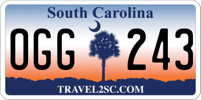 SC license plate OGG243