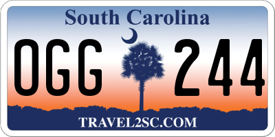 SC license plate OGG244