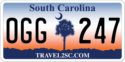 SC license plate OGG247