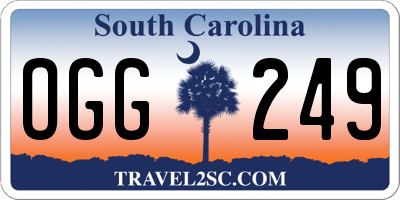 SC license plate OGG249