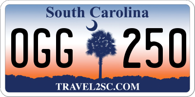 SC license plate OGG250