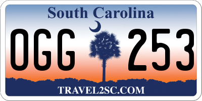 SC license plate OGG253