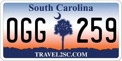 SC license plate OGG259