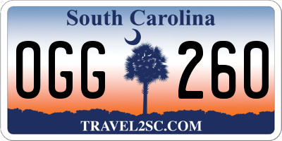 SC license plate OGG260