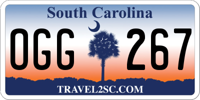 SC license plate OGG267